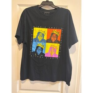 Notorious BIG Biggie Smalls Pop Art Crown Graphic T-Shirt Black XL Mens Hip Hop